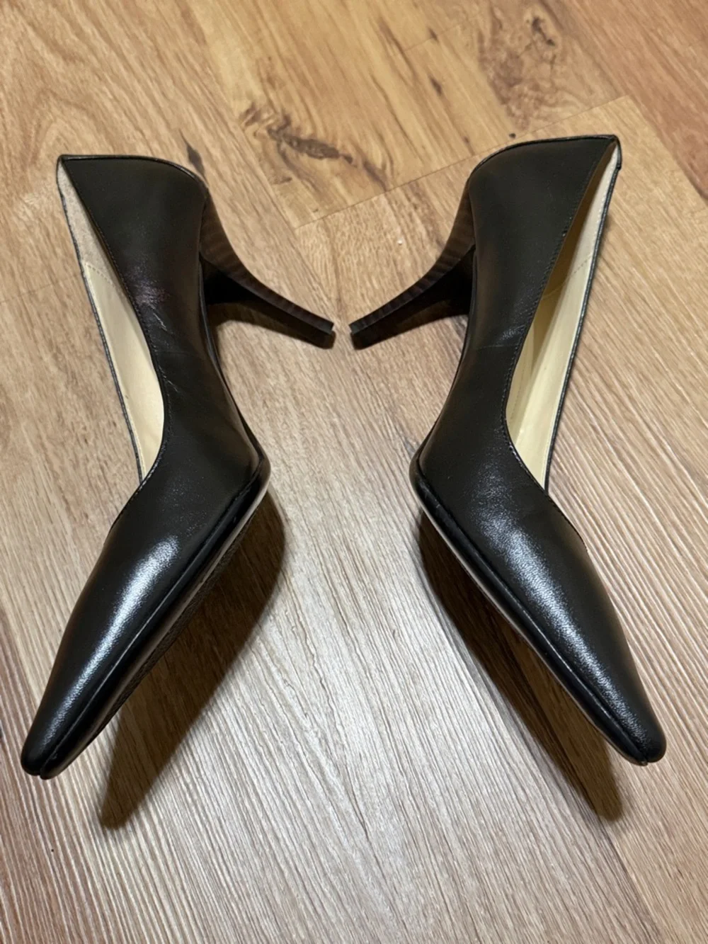 Calvin Klein Dolly leather dark brown pumps, size 7.5 NIB
